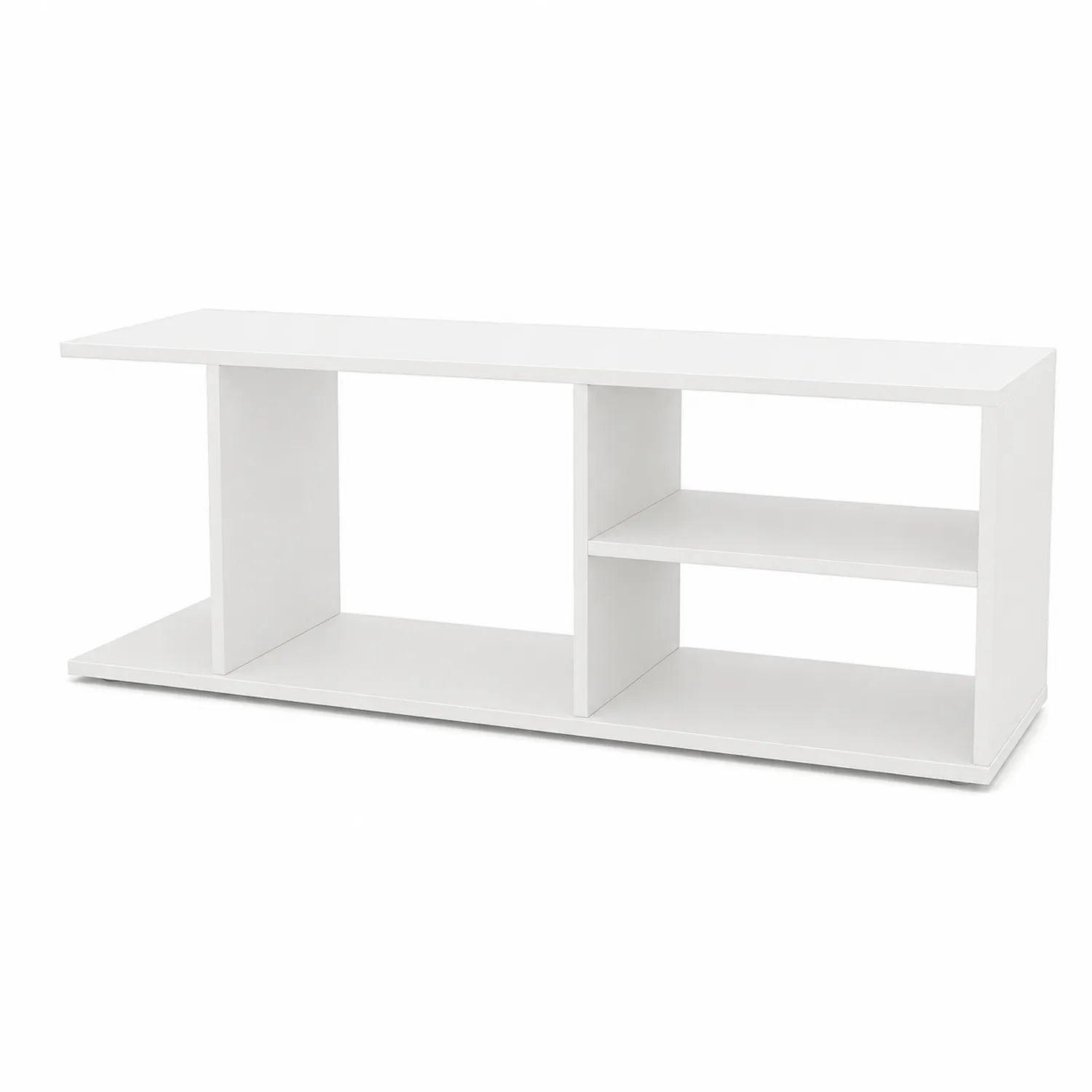 Meuble TV en MDF Blanc avec Étagères 120x40x45 cm