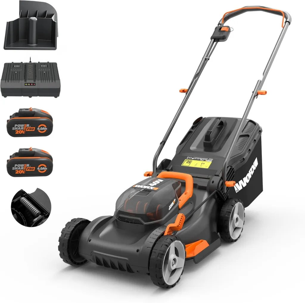 Tondeuse ¨¤ Gazon Sans Fil WORX 40V, Coupe 40cm, Pour Jardins Jusqu'¨¤ 500m2
