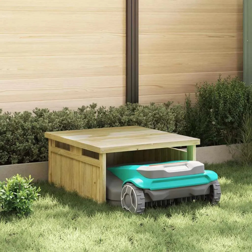 Abri en Bois Impr¨¦gn¨¦ pour Robot Tondeuse 70 x 80 x 38 cm - Marron