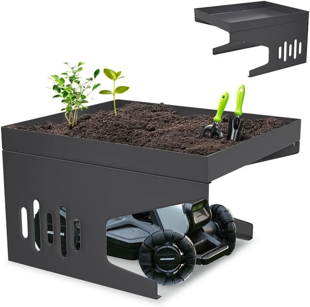 Abri pour Robot Tondeuse en Acier Inoxydable - 70x60x43 cm - Protection Solaires et Pluie - R¨¦sistant Intemp¨¦ries - Couleur Anthracite