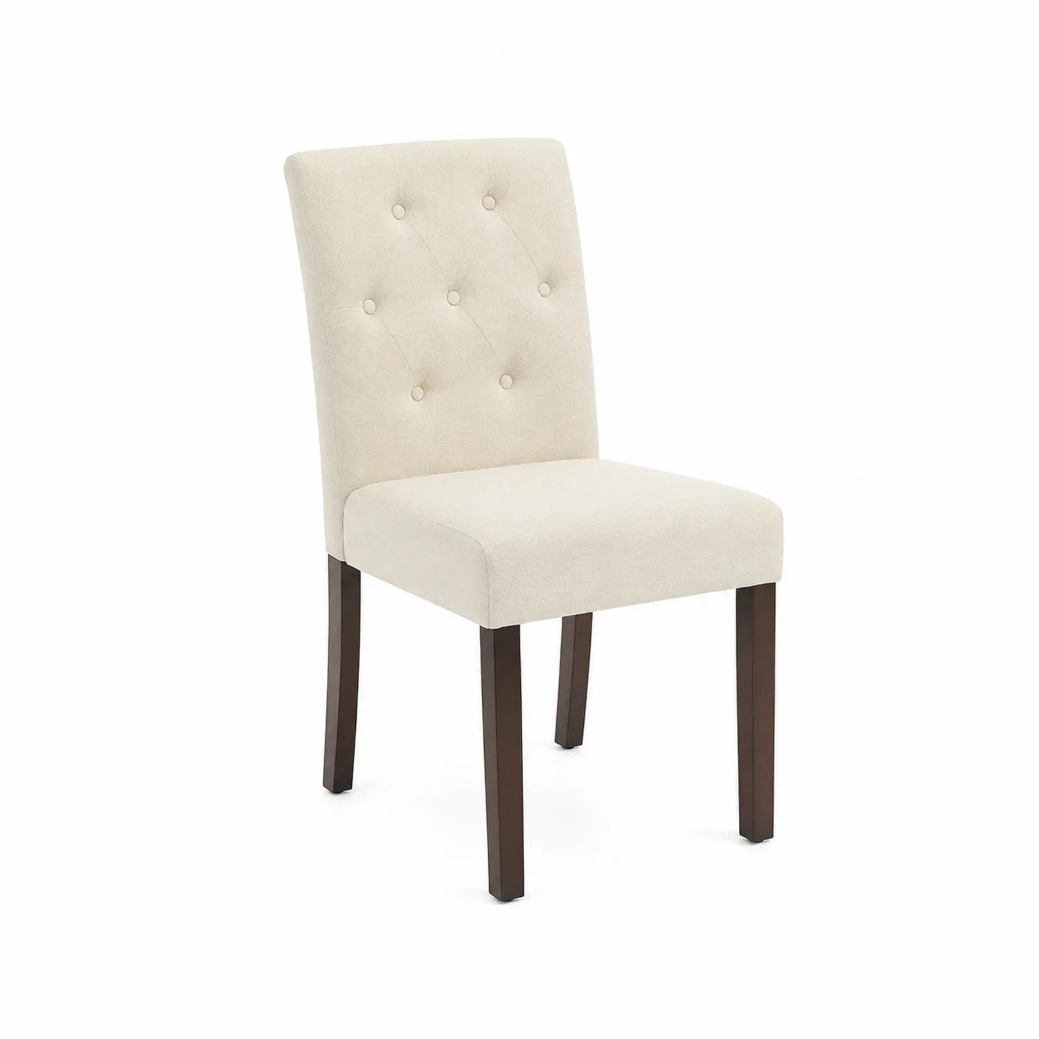 Chaise en bois et tissu polyester beige 86 cm
