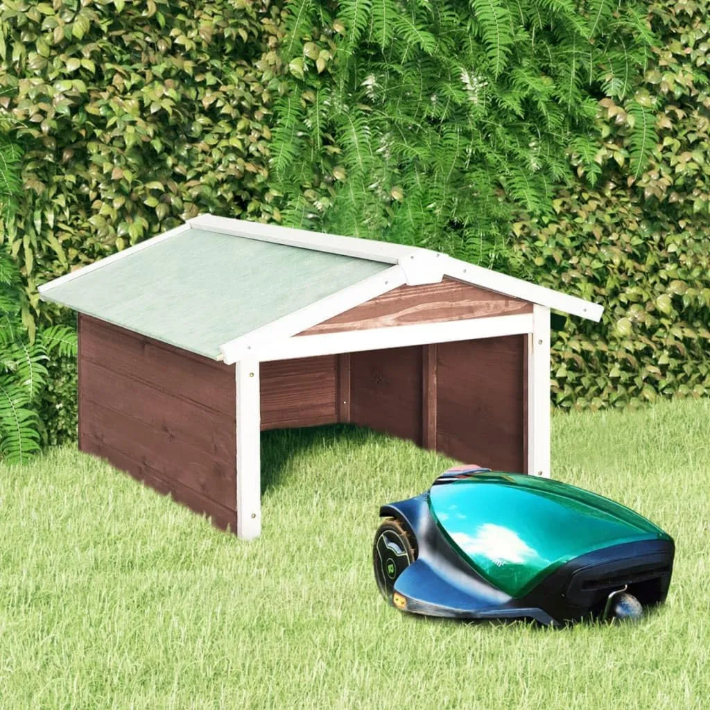 Abri pour Robot Tondeuse en Bois de Sapin 72x87x50 cm, R¨¦sistant aux Intemp¨¦ries