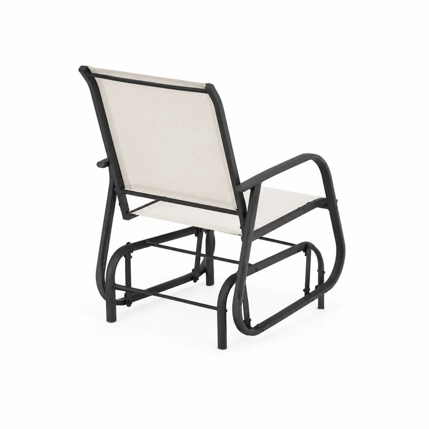 Chaise à bascule extérieure en acier et textilène 95x60x104 cm