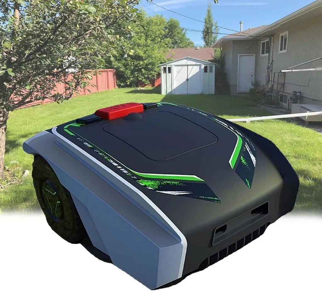 Robot tondeuse avec GPS, pour terrains jusqu'¨¤ 1500m2, contr?le via application, pente maximale 25%, gestion multi-zones, chargement automatique