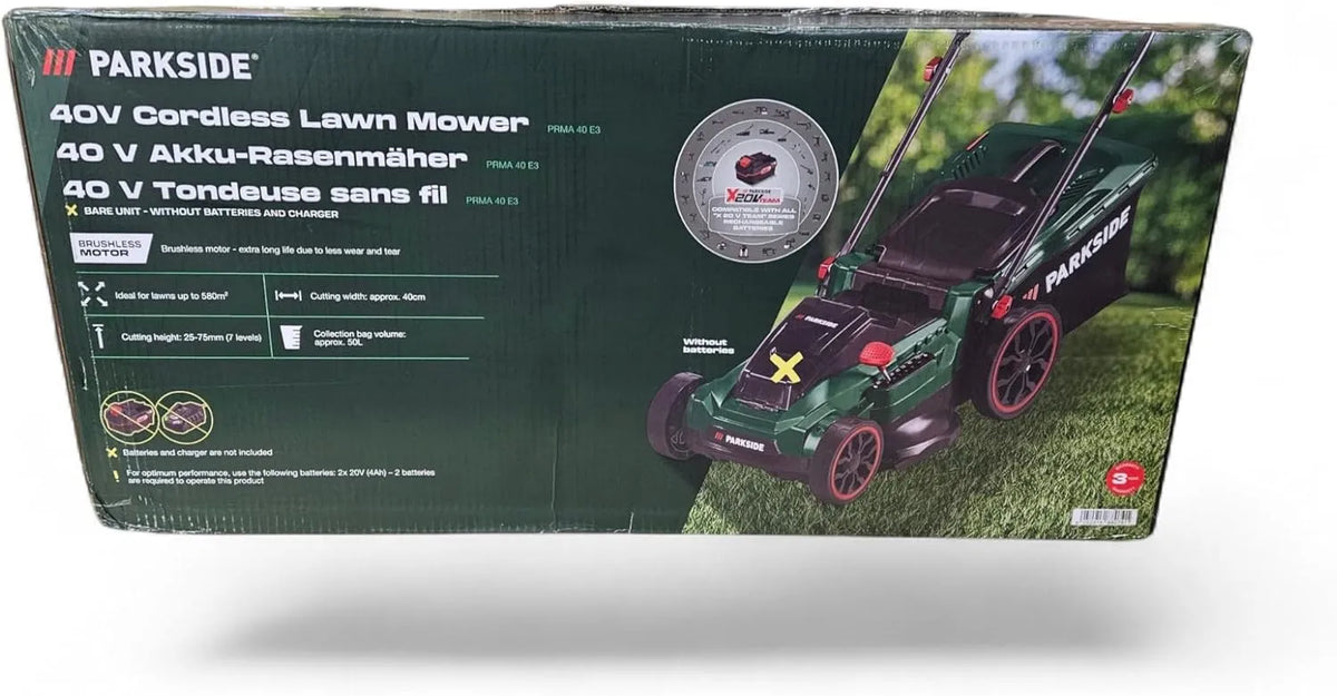 Tondeuse ¨¤ gazon pour une coupe r¨¦guli¨¨re lors de l'entretien du jardin ¨C PRMA 40, sans fil, 40 V, vert
