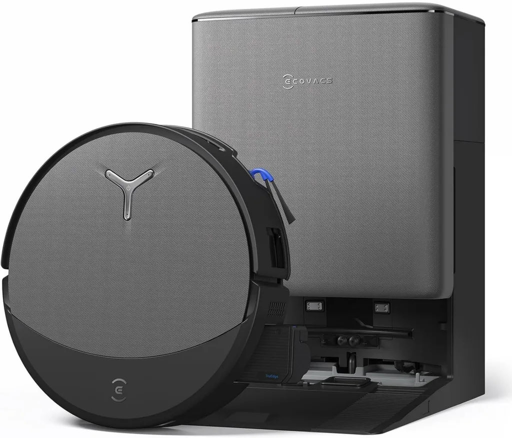 ECOVACS DEEBOT T90 Pro Omni Robot Aspirateur Laveur, 30000 Pa, Recharge Rapide, OZMO Roller 3.0, Technologie TruEdge, Distribution Automatique de Nettoyant, IA YIKO, Noir