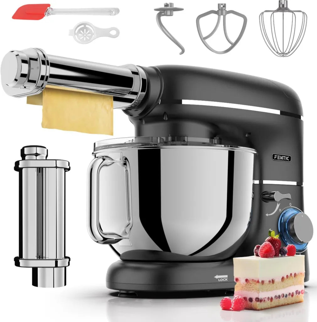 Robot de Cuisine Multifonction 2000W avec Accessoire ¨¤ Pates ¨C Bol 6,2L (Noir)