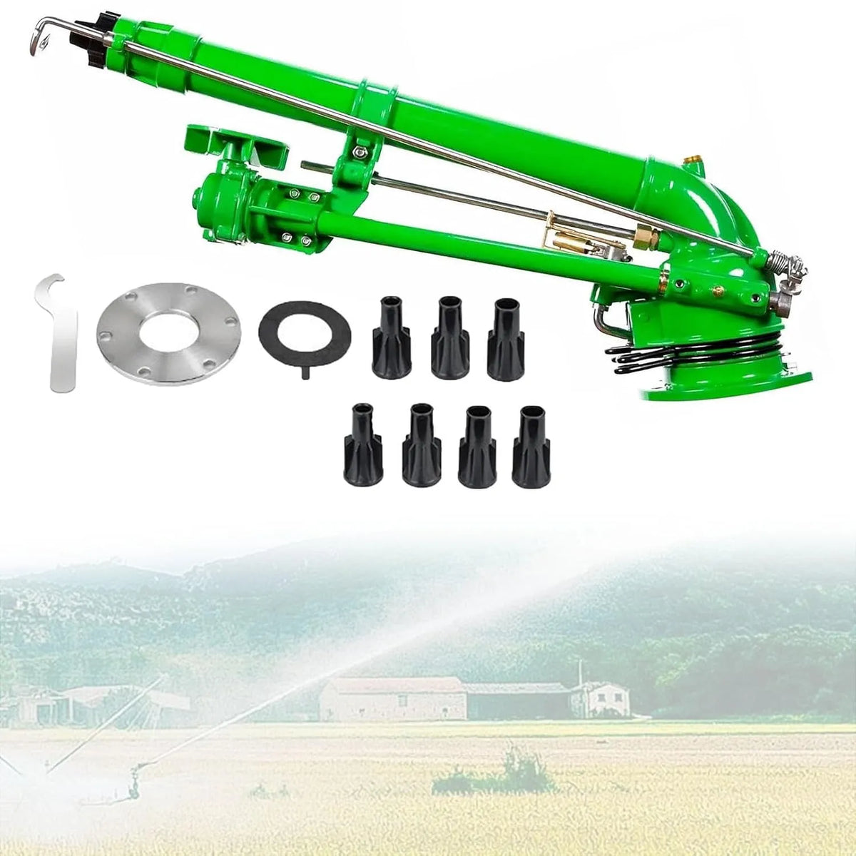 Impact R¨¦glable Et Large Zone D'Arrosage, Buse Incluse Pour Irrigation Ferme Jardin Pelouse Et Contr?le De Poussi¨¨re
