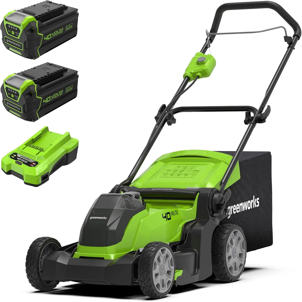 Greenworks G40LM41 Tondeuse ¨¤ gazon ¨C sans fil, 41 cm, 500 m, 40V, 4Ah, pour l'entretien du jardin