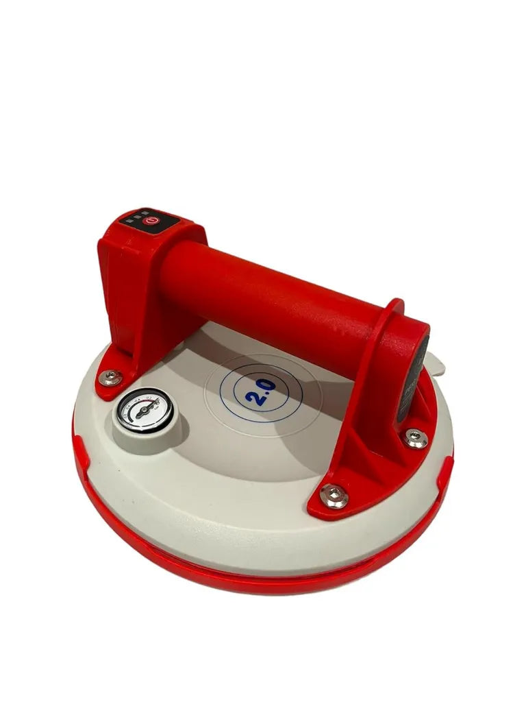 Ventouse ¨¦lectrique Rouge avec Manom¨¨tre, ? 20 cm, 140 kg - Aspiration Automatique pour Carrelage, Verre, Gr¨¨s C¨¦rame, Marbre - Mallette Incluse - Approuv¨¦e par les Professionnels