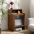 Armoire moderne pour aspirateur robot avec portes, syst¨¨me d'auto-nettoyage et design compact