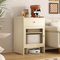 Meuble Cache pour Aspirateur Robot, Table d'Appoint en Bois, Rangement Compact pour Maison et Bureau, Blanc
