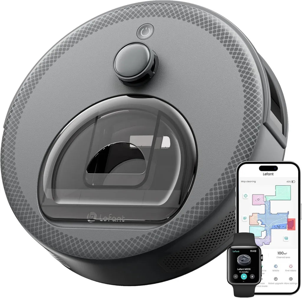 Robot Aspirateur 3 en 1 Lefant M330, Navigation Avanc¨¦e, Aspiration 5000Pa, Autonomie 150min, Contr?le Alexa/APP