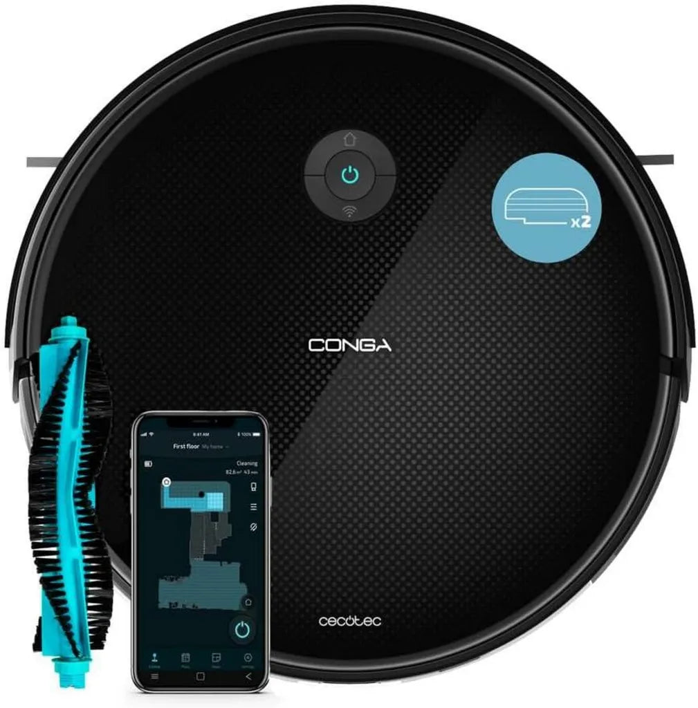 Aspirateur Robot Conga 2499 Ultra X-Treme avec Gyroscope, Nettoyage Complet 2200 Pa, Contr?le via App, Brosse 3-en-1, R¨¦servoir Grande Capacit¨¦, Connectivit¨¦ WiFi et Bluetooth