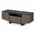 Meuble TV en bois et marbre noir 150 cm