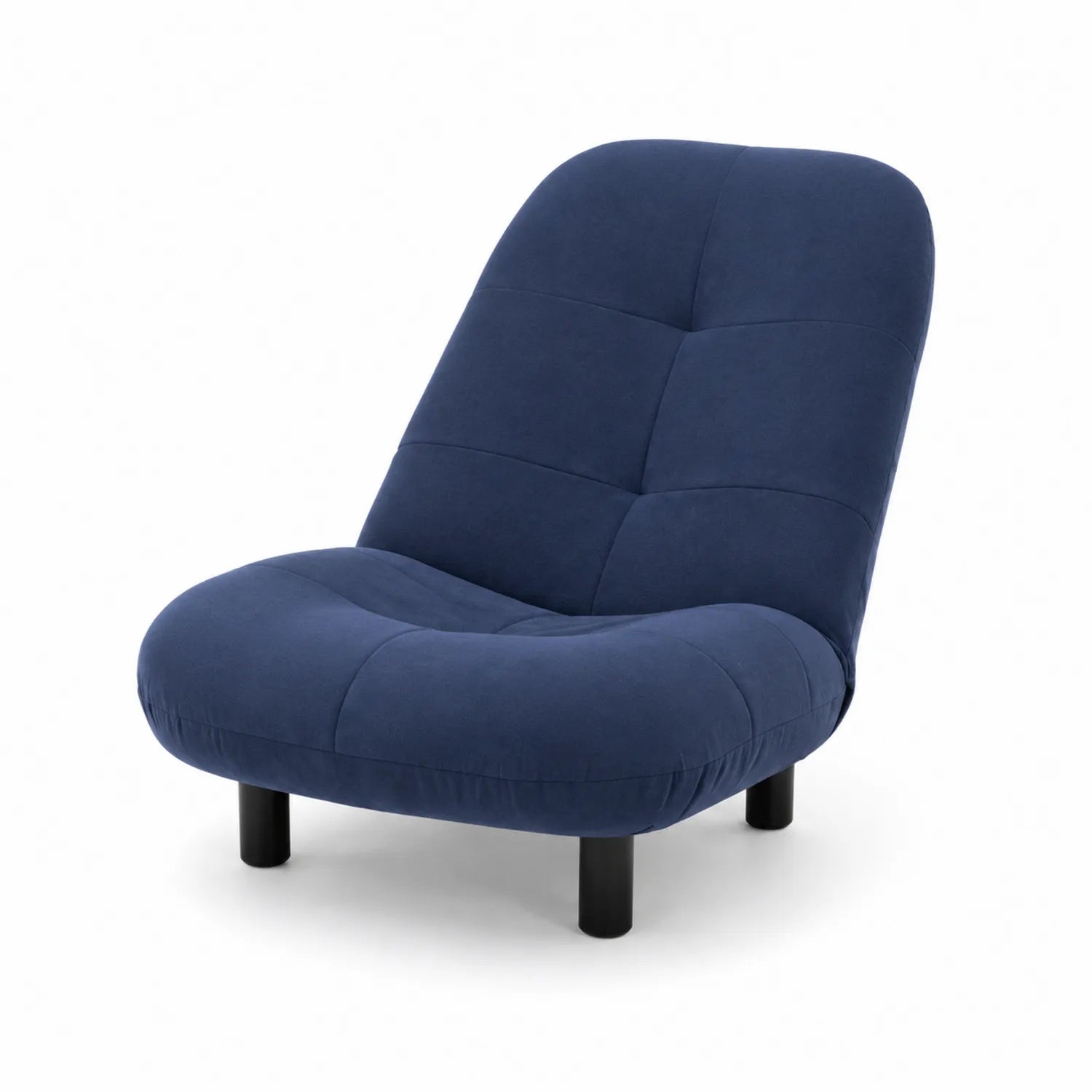 Fauteuil Lounge en Tissu Bleu 65x85x80cm