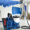 Pistolet ¨¤ peinture et pulv¨¦risateur de peinture ¨C sans fil, 6 niveau ¡Á, 1,2 L, 500 W, bleu