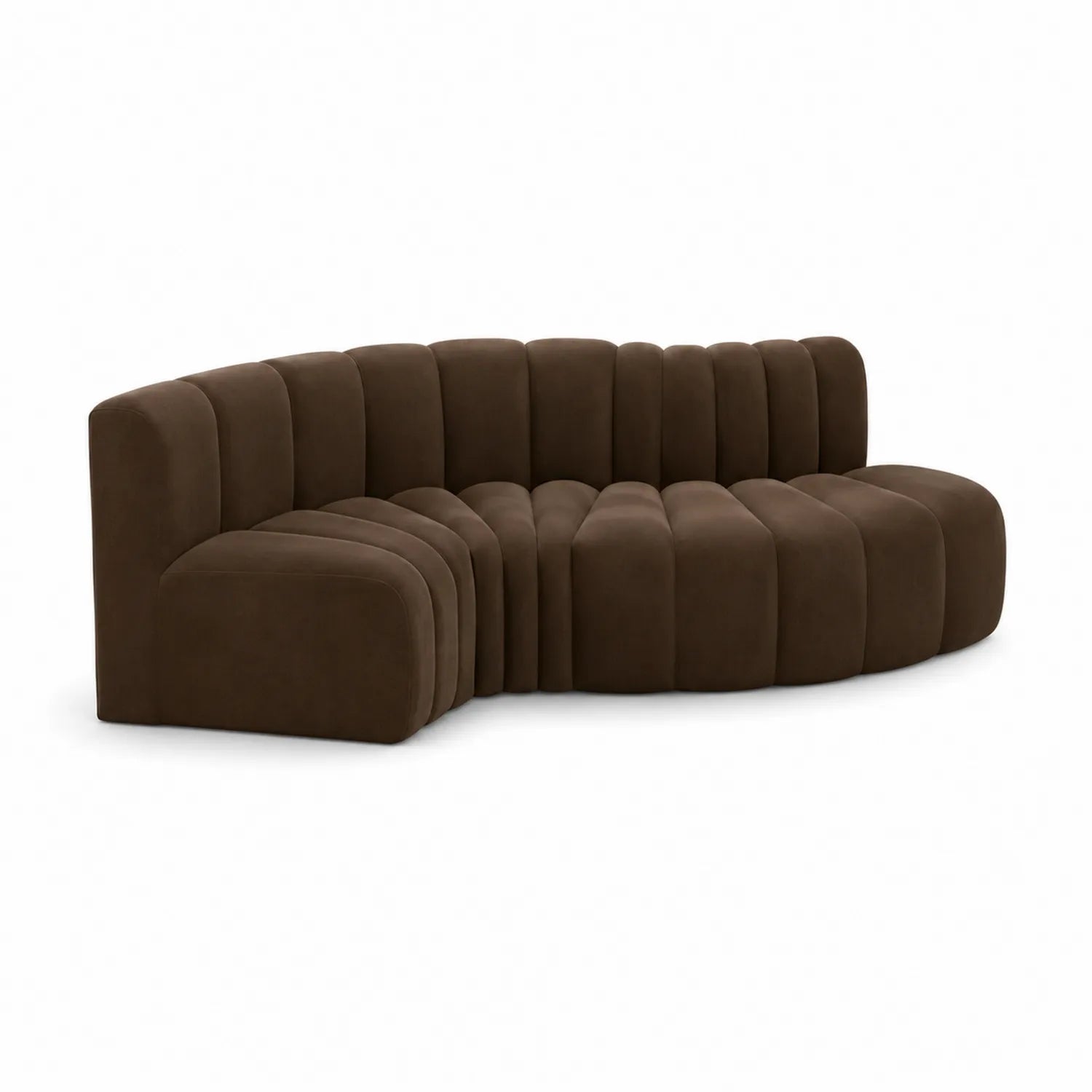 Canapé d'angle en velours marron