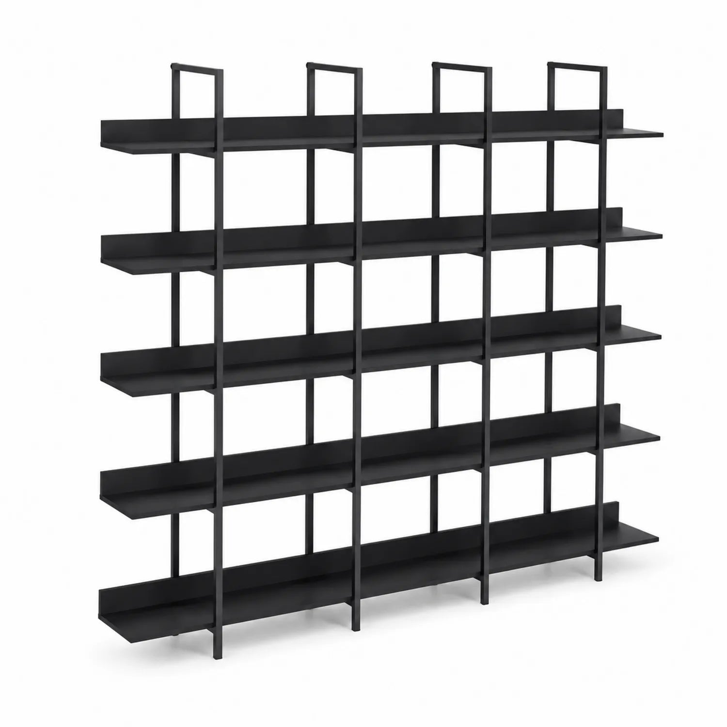 Étagère en métal noir avec 5 niveaux 200x30x180 cm