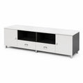 Meuble TV en bois avec portes et tiroir 160 cm