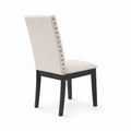 Chaise de salle à manger en bois et tissu beige