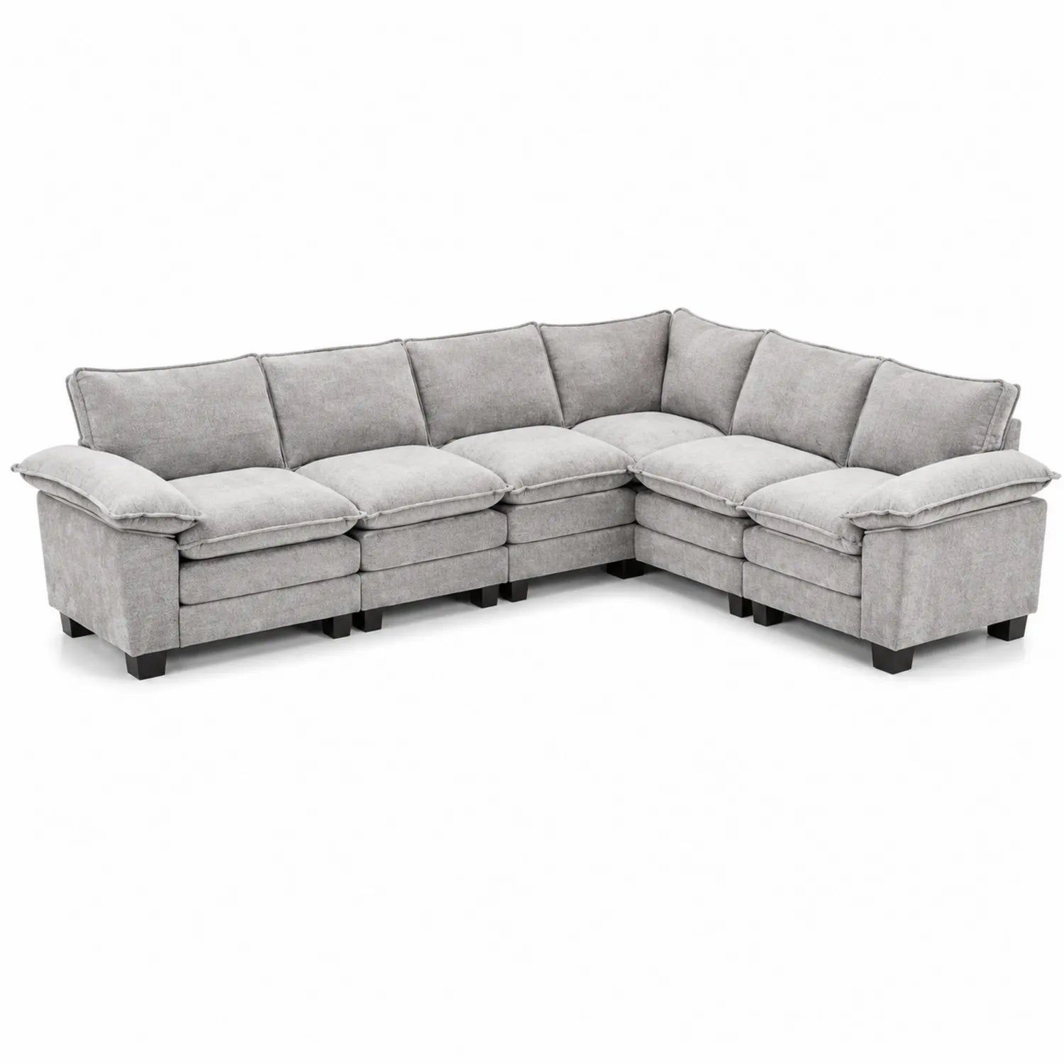 Canapé d'angle en tissu Gris