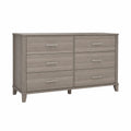 Commode en Bois Composite 6 Tiroirs Gris