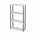 Étagère 4 Niveaux MDF et Métal Blanc/Noir