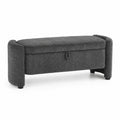Banc en tissu avec rangement intégré Gris foncé