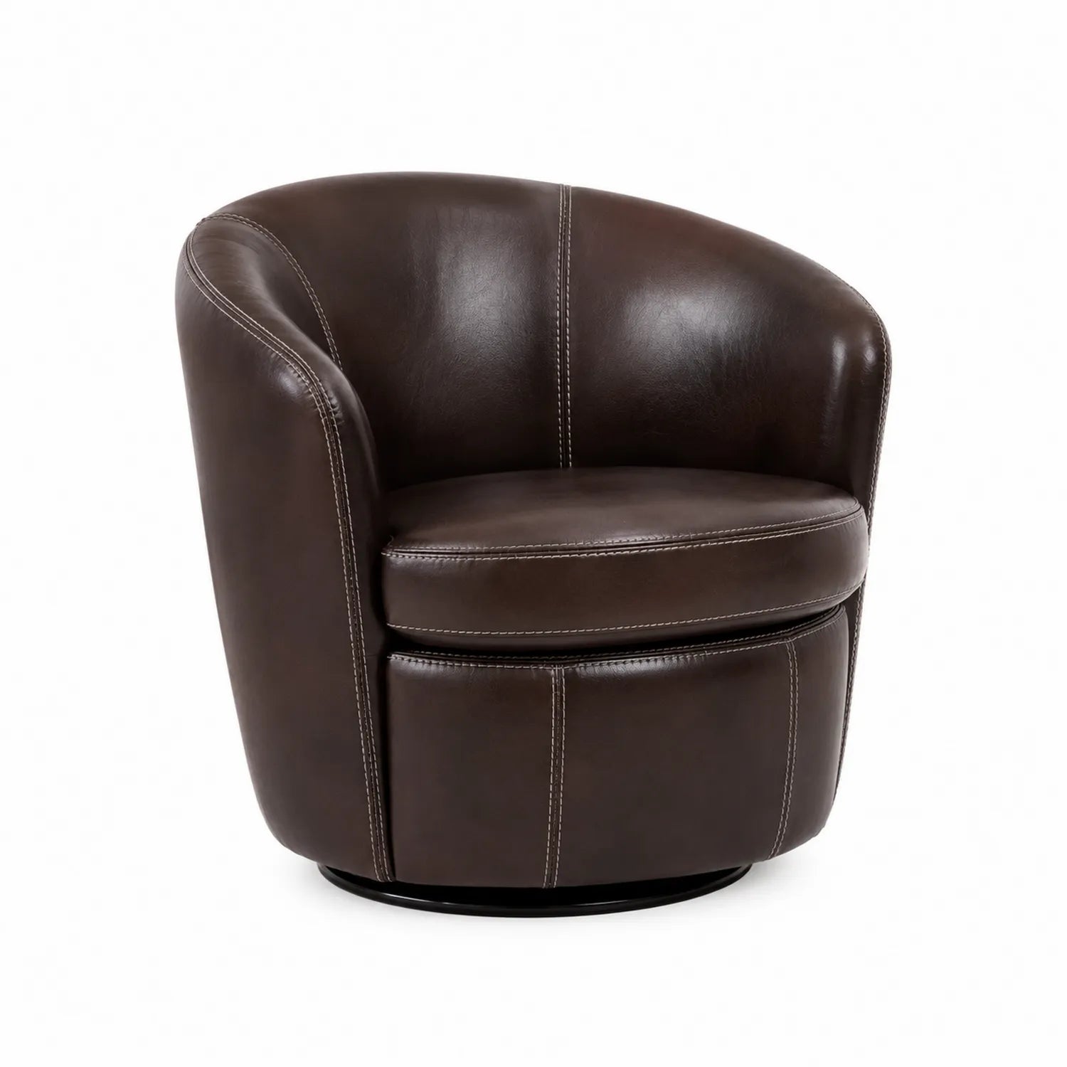 Fauteuil pivotant en similicuir Marron