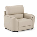 Fauteuil en cuir beige 90x85x86 cm