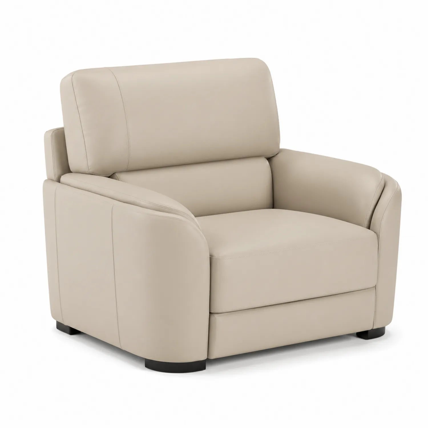 Fauteuil en cuir beige 90x85x86 cm