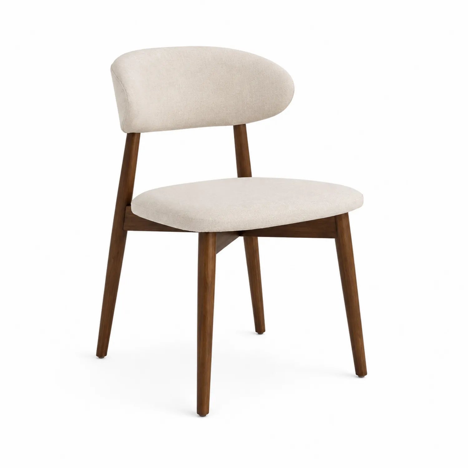 Chaise en bois et tissu beige